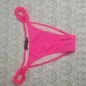 New PLT Ruffled Hot Pink Cheeky Bikini Bottom